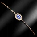 Zartes Silberarmband mit natürlichem Tansanit