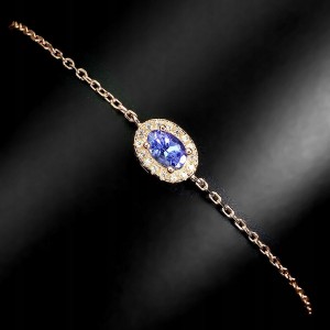 Zartes Silberarmband mit natürlichem Tansanit