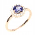 Zarter Silberring Blauer Topas Größe 14,5