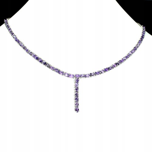 Natürliche Amethyst Halskette aus 925er Sterlingsilber Wunderschön