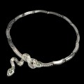 Halskette aus Sterlingsilber mit natürlicher Smaragd Markasit Schlange