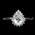 Ring zarter Silber Aquamarin 925 Größe 12