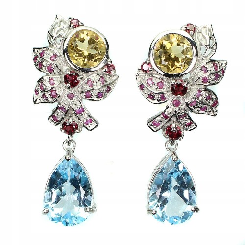 Ohrringe Granat Citrin Rubin Topas Sky Blue 5