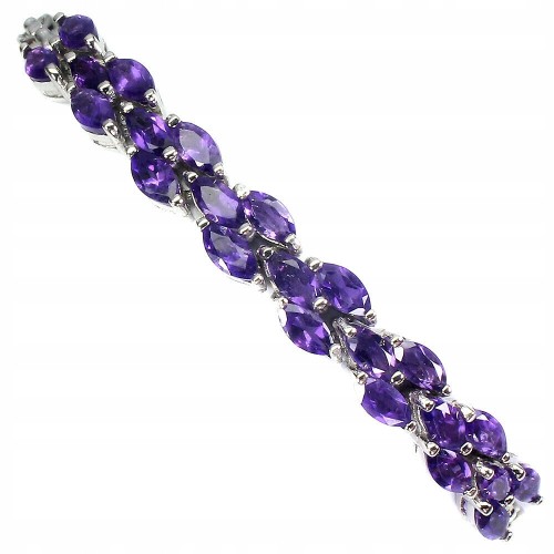 Natürliche Amethyste Silberarmband schön 925