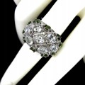 Ring natürliche Aquamarin Diopside Größe 13,5