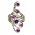 Silberring Größe 17 Granate Saphire Amethyst