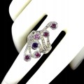 Silberring Größe 17 Granate Saphire Amethyst