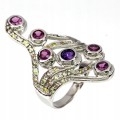 Silberring Größe 17 Granate Saphire Amethyst
