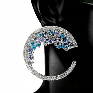 5 natürliche Tansanit Apatit Kreise Ohhringe aus Sterlingsilber