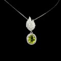 Halskette aus 925er Silber mit natürlichen Peridot Zirkonia