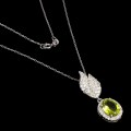 Halskette aus 925er Silber mit natürlichen Peridot Zirkonia