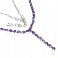 Halskette aus 925er Sterlingsilber mit wunderschönen natürlichen Amethysten