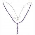 Halskette aus 925er Sterlingsilber mit wunderschönen natürlichen Amethysten