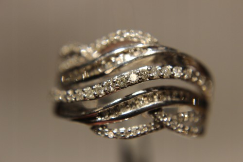 Ring Silber Diamanten Größe 14,5 zertifiziert