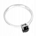 Ring schwarzer Diamant 0,69 ct Silber 925 Größe 17