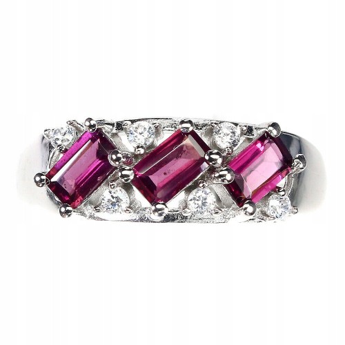 925 Ring Größe 14 natürliche Rhodolith Granate