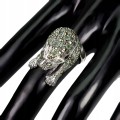Ring Tiger Smaragde Markasit Größe 14 Sterlingsilber