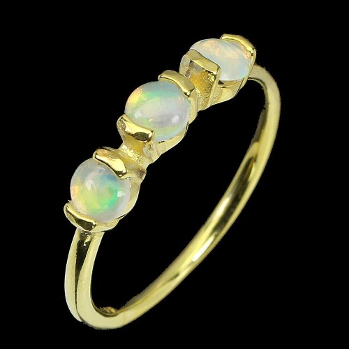 Feiner Silberring Größe 16 Feueropale