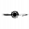 Ring schwarzer Diamant 0,70 ct Silber 925 Größe 17