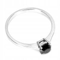 Ring schwarzer Diamant 0,70 ct Silber 925 Größe 17