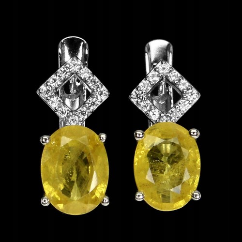 Silberohrringe gelbe Saphire 925 weißer Topas 4