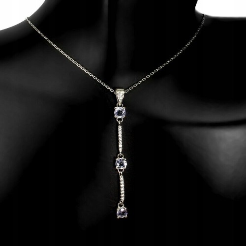 Halskette aus Sterlingsilber 925 mit natürlichen Tansanit Zirkonia