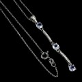 Halskette aus Sterlingsilber 925 mit natürlichen Tansanit Zirkonia
