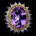 Natur Ring 31 Karat Amethyst Tansanit Größe 21,5