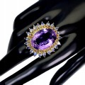 Natur Ring 31 Karat Amethyst Tansanit Größe 21,5