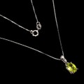 Zarte Naturperidot Halskette aus 925er Silber
