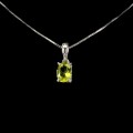 Zarte Naturperidot Halskette aus 925er Silber