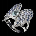 Ring Größe 16,5 Tansanite Saphire Aquamarin 925