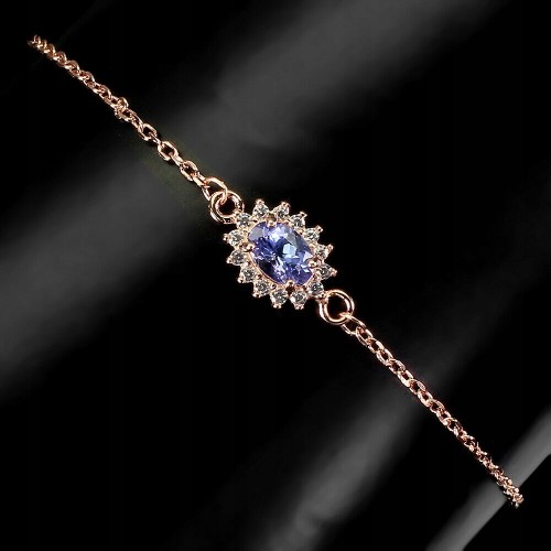 Zartes Silberarmband mit natürlichem Tansanit