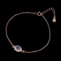 Zartes Silberarmband mit natürlichem Tansanit