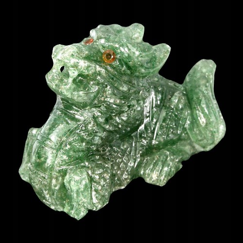 Drache gemeißelter Aventurin Naturstein 69,63 ct