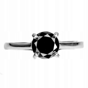 Ring 925 schwarzer Diamant 0,895 ct Silber Größe 14