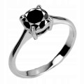 Ring 925 schwarzer Diamant 0,895 ct Silber Größe 14