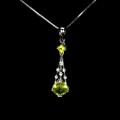 Silberkette mit natürlichen Olivin Zirkonia 925
