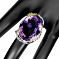 Ring 925 natur 25x19mm Amethyst Größe 16