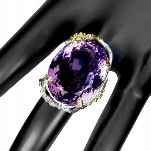 Ring 925 natur 25x19mm Amethyst Größe 16