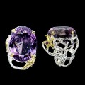 Ring 925 natur 25x19mm Amethyst Größe 16