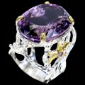 Ring 925 natur 25x19mm Amethyst Größe 16