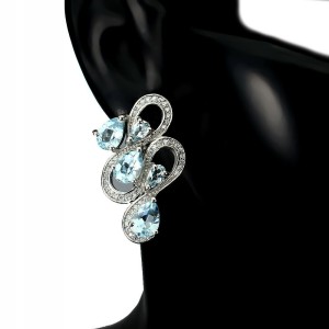 Ohrringe 925 Naturtopas Sky Blue Zirkonia 4