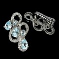 Ohrringe 925 Naturtopas Sky Blue Zirkonia 4