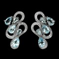 Ohrringe 925 Naturtopas Sky Blue Zirkonia 4