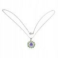 Halskette aus 925er Silber mit natürlichem Diopsid Amethyst