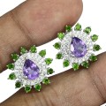 925 Amethyste Ohrringe Diopsid Silber natur 4