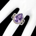 Ring aus Sterlingsilber Größe 17 mit natürlichen Amethyst Saphiren