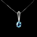 Zarte Halskette aus Swiss Blue Topas aus 925er Silber