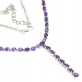 Wunderschöne Halskette aus 925er Sterlingsilber mit natürlichen Amethysten